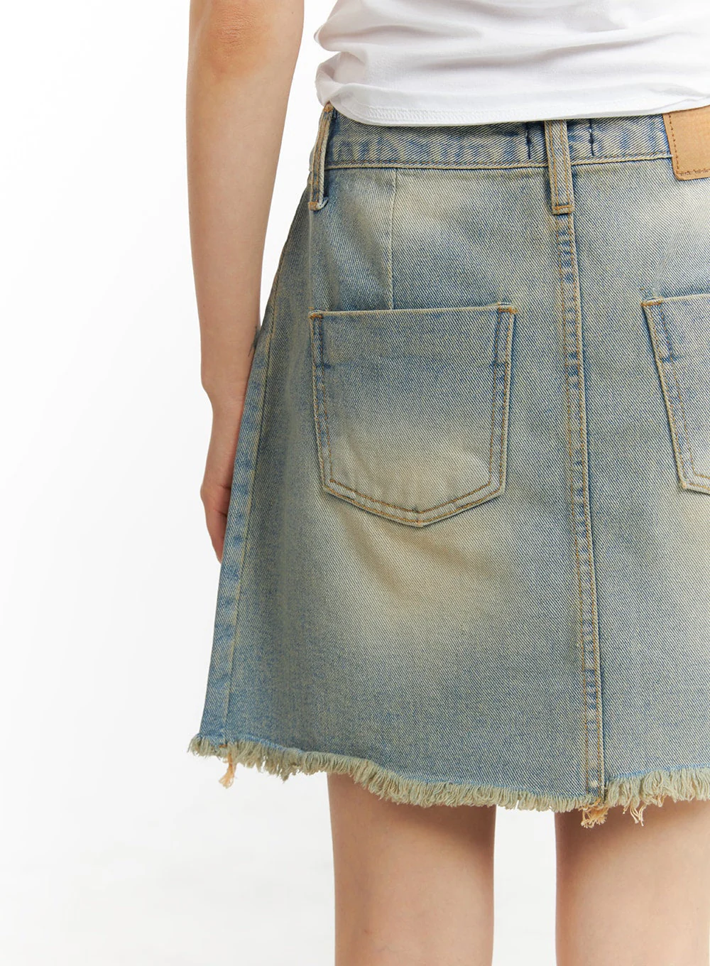 Vintage Destroyed Hem Mini Skirt CA418 - Image 6