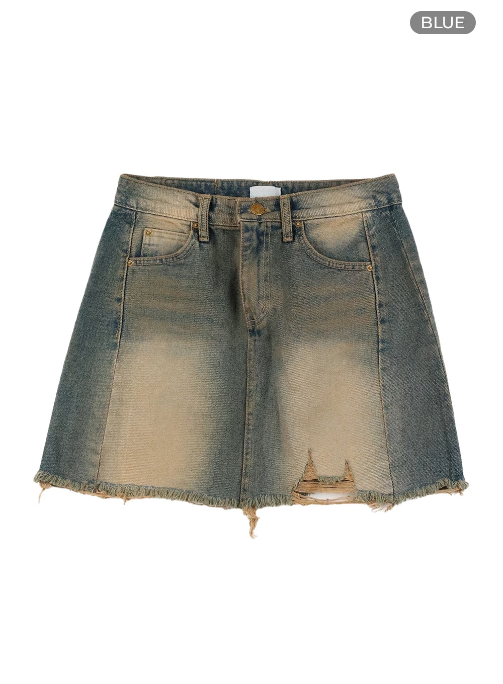 Vintage Destroyed Hem Mini Skirt CA418 - Image 8