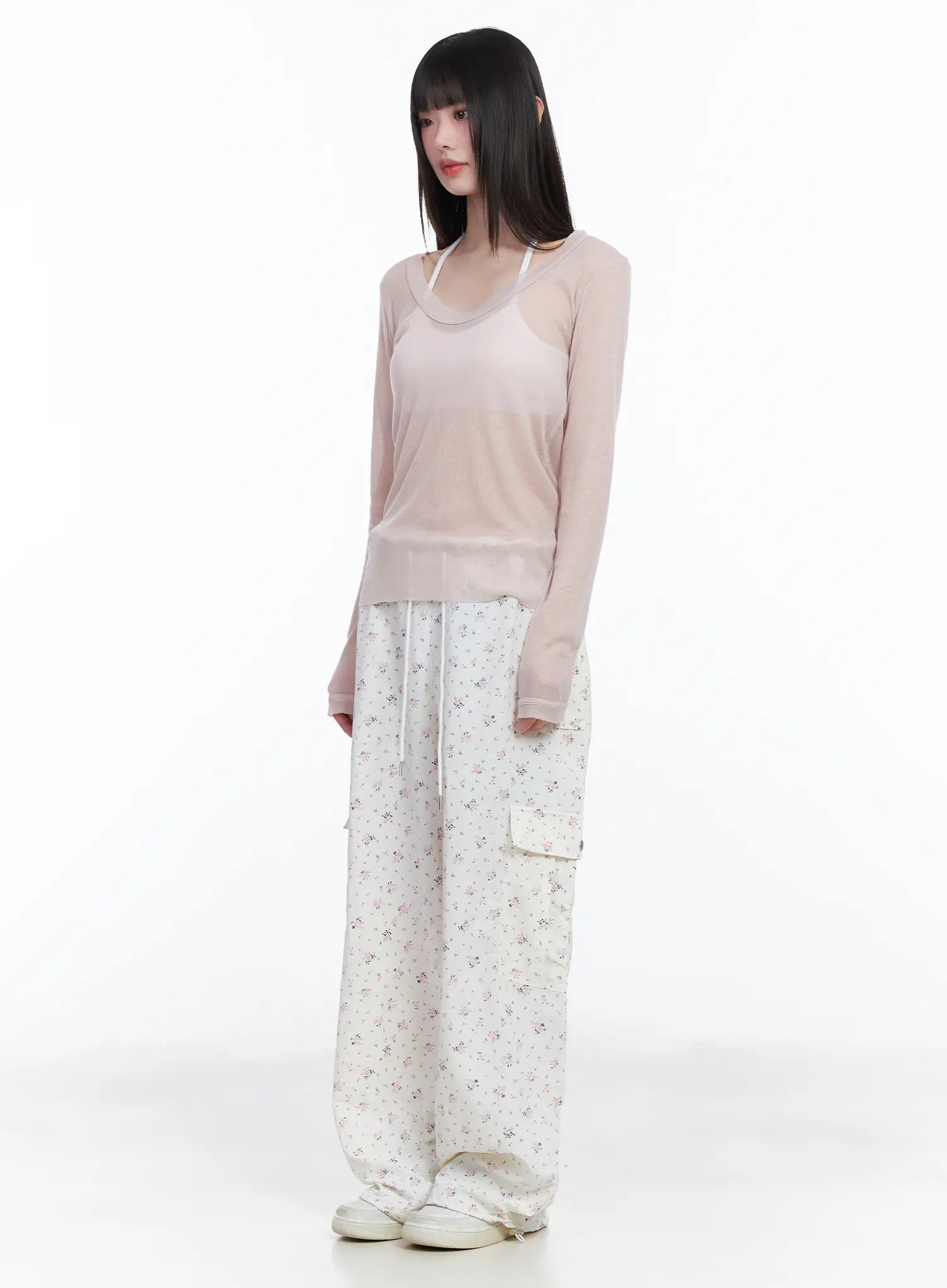 Vintage Floral Wide-Leg Pants CM526 - Image 7