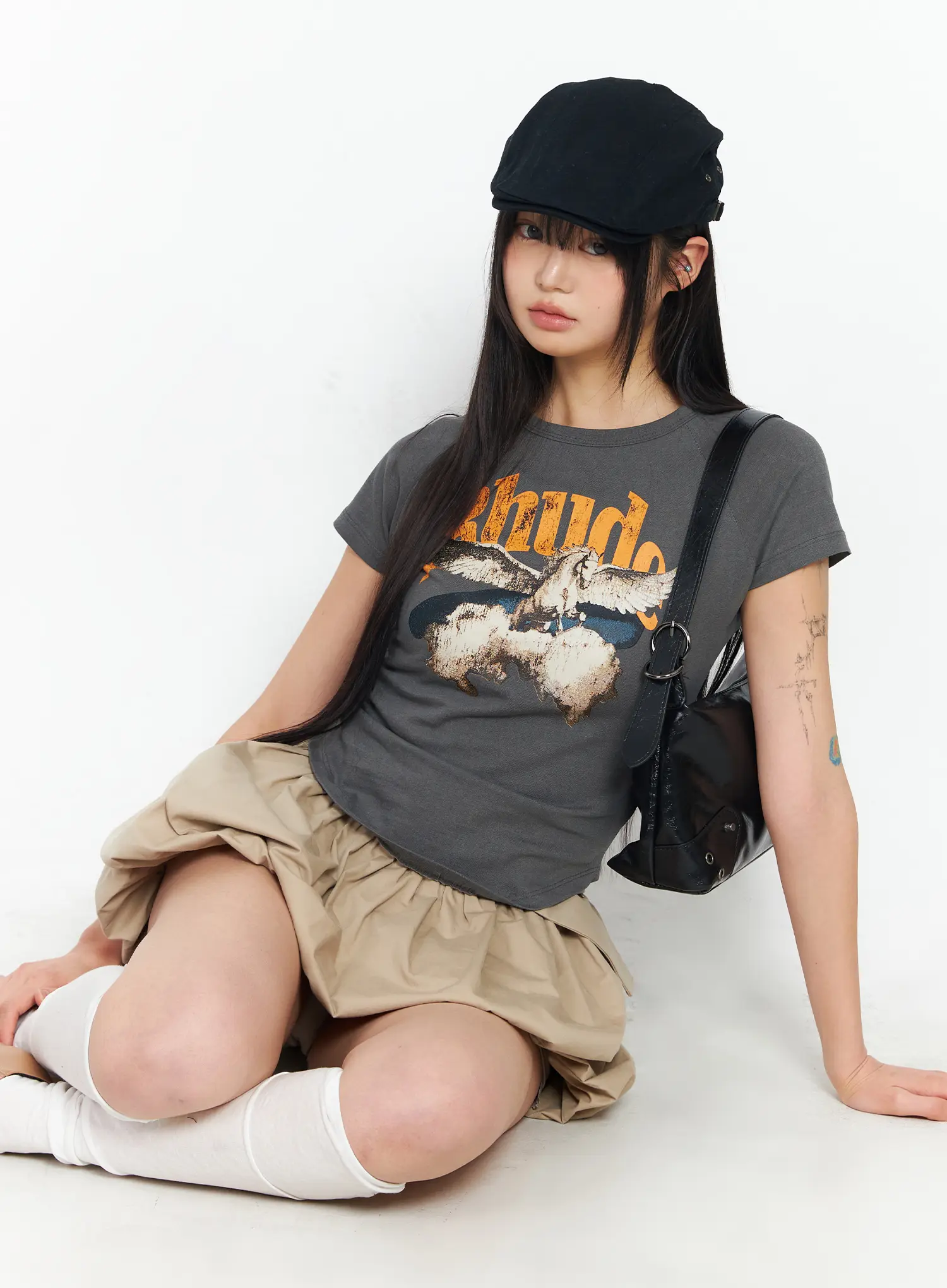 Vintage Graphic Short Sleeve Baby Tee CF504 - Image 2