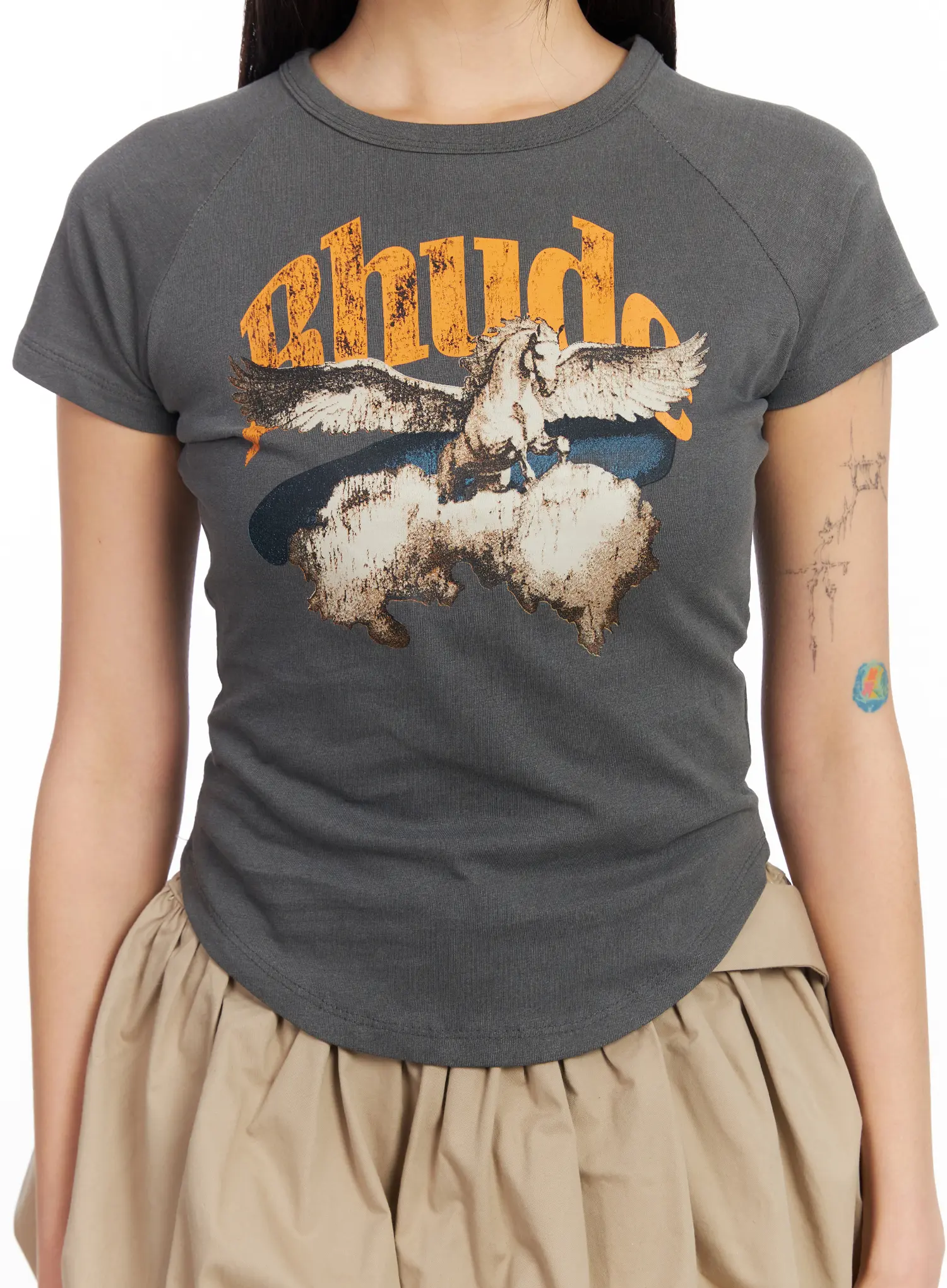 Vintage Graphic Short Sleeve Baby Tee CF504 - Image 4