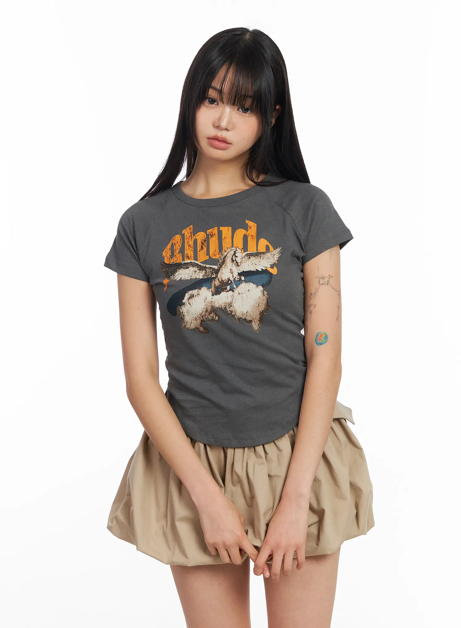 Vintage Graphic Short Sleeve Baby Tee CF504 - Image 5