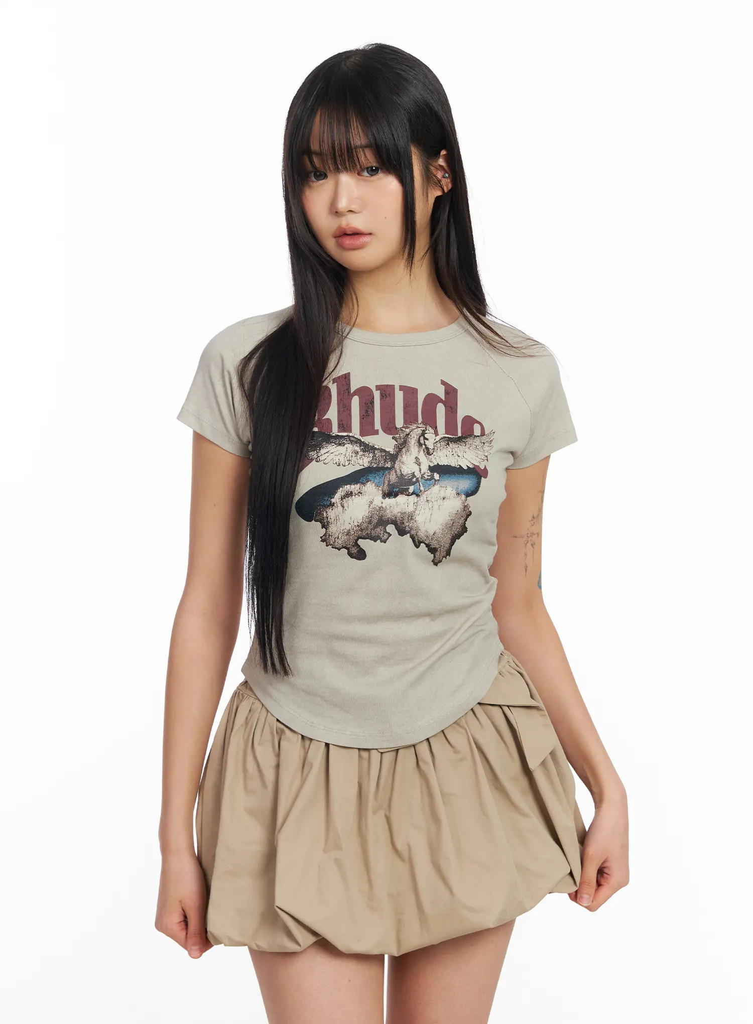 Vintage Graphic Short Sleeve Baby Tee CF504 - Image 8