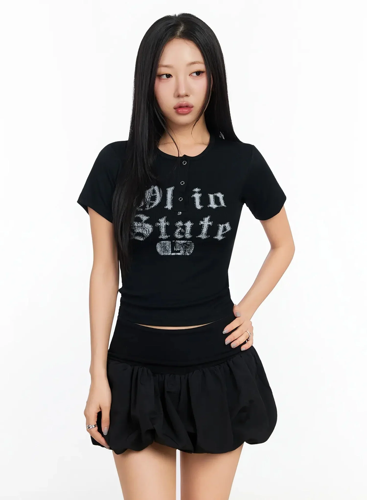 Vintage Lettering Cropped T-Shirt CA513 - Image 13