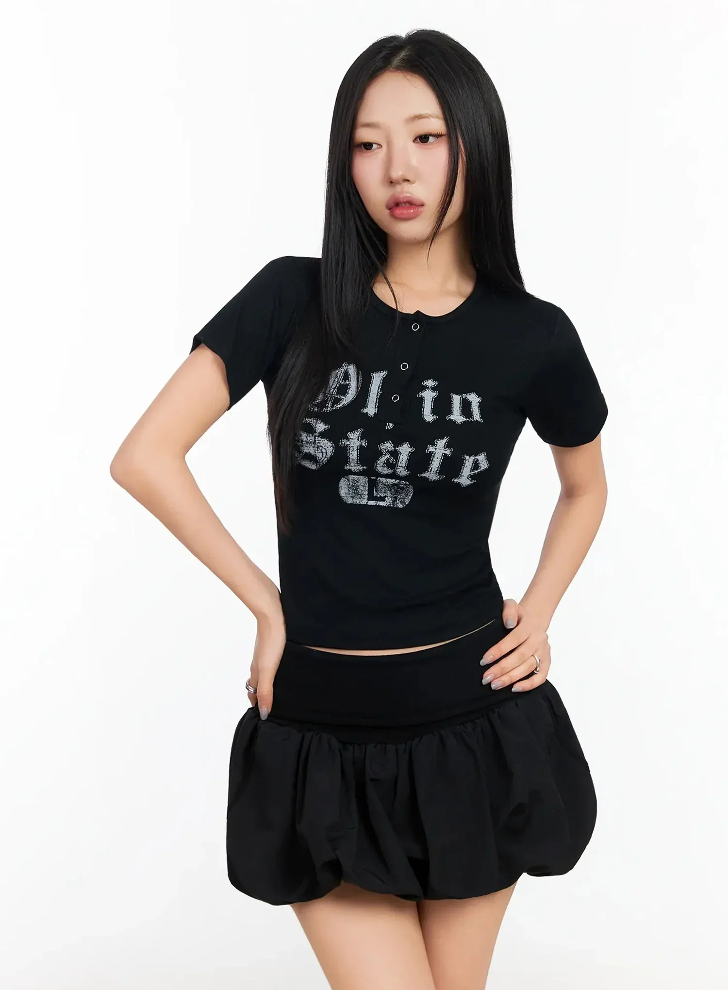 Vintage Lettering Cropped T-Shirt CA513 - Image 2