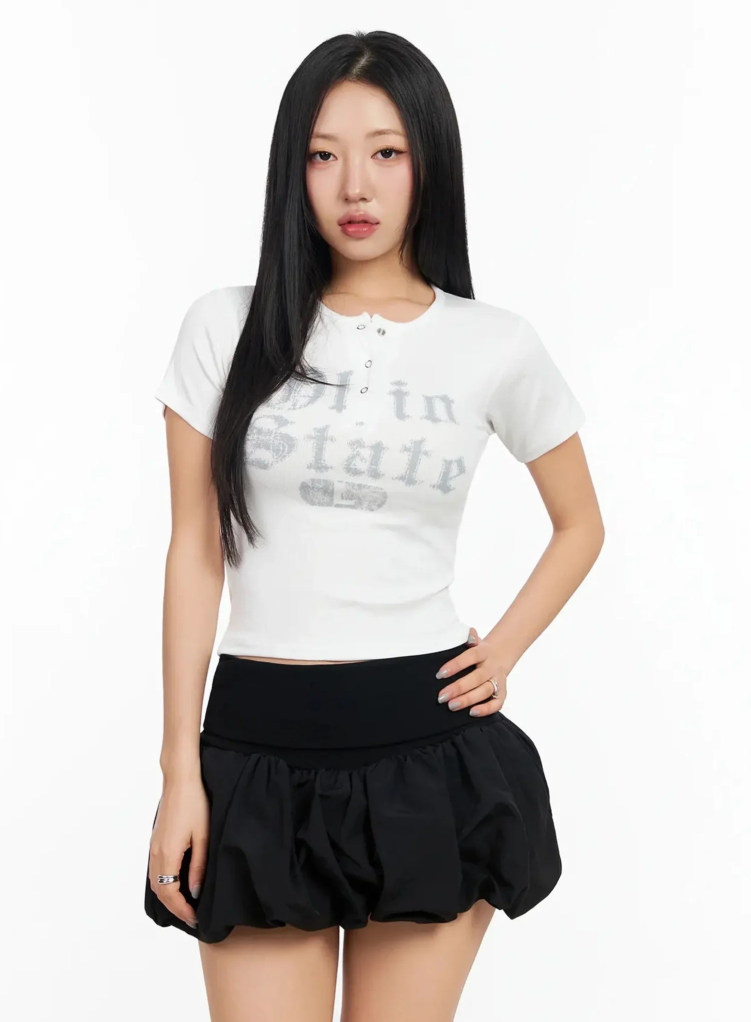 Vintage Lettering Cropped T-Shirt CA513 - Image 3