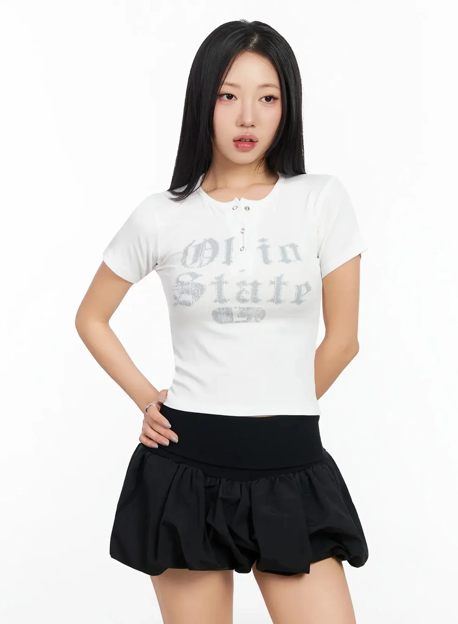 Vintage Lettering Cropped T-Shirt CA513 - Image 7