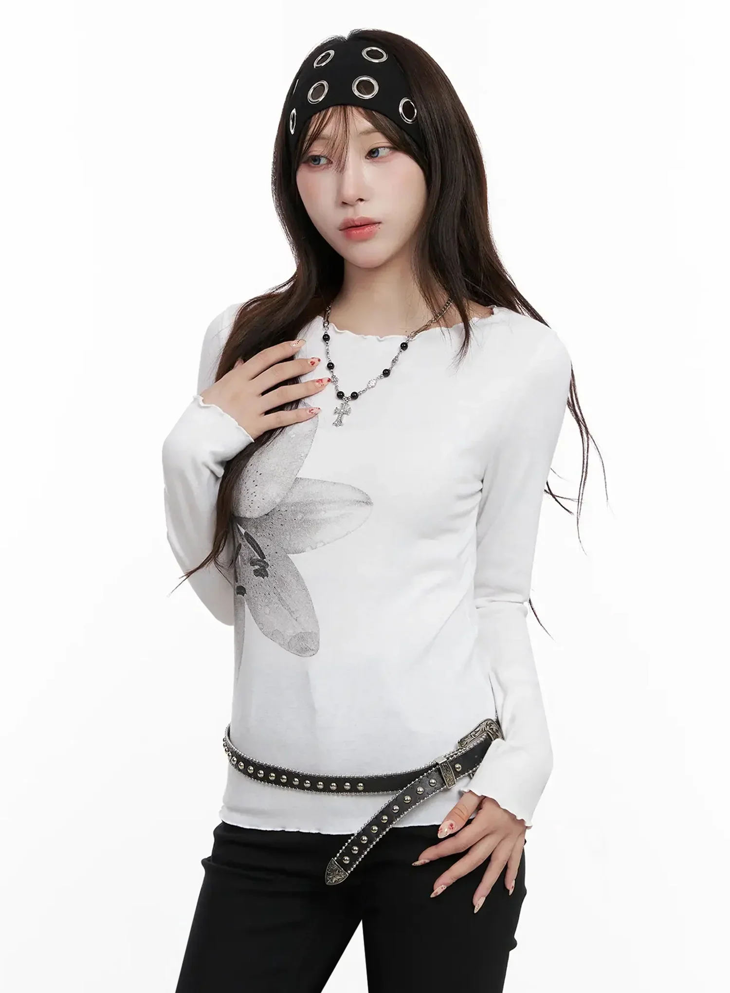 Vintage Studded Skinny Belt IN514 - Image 2