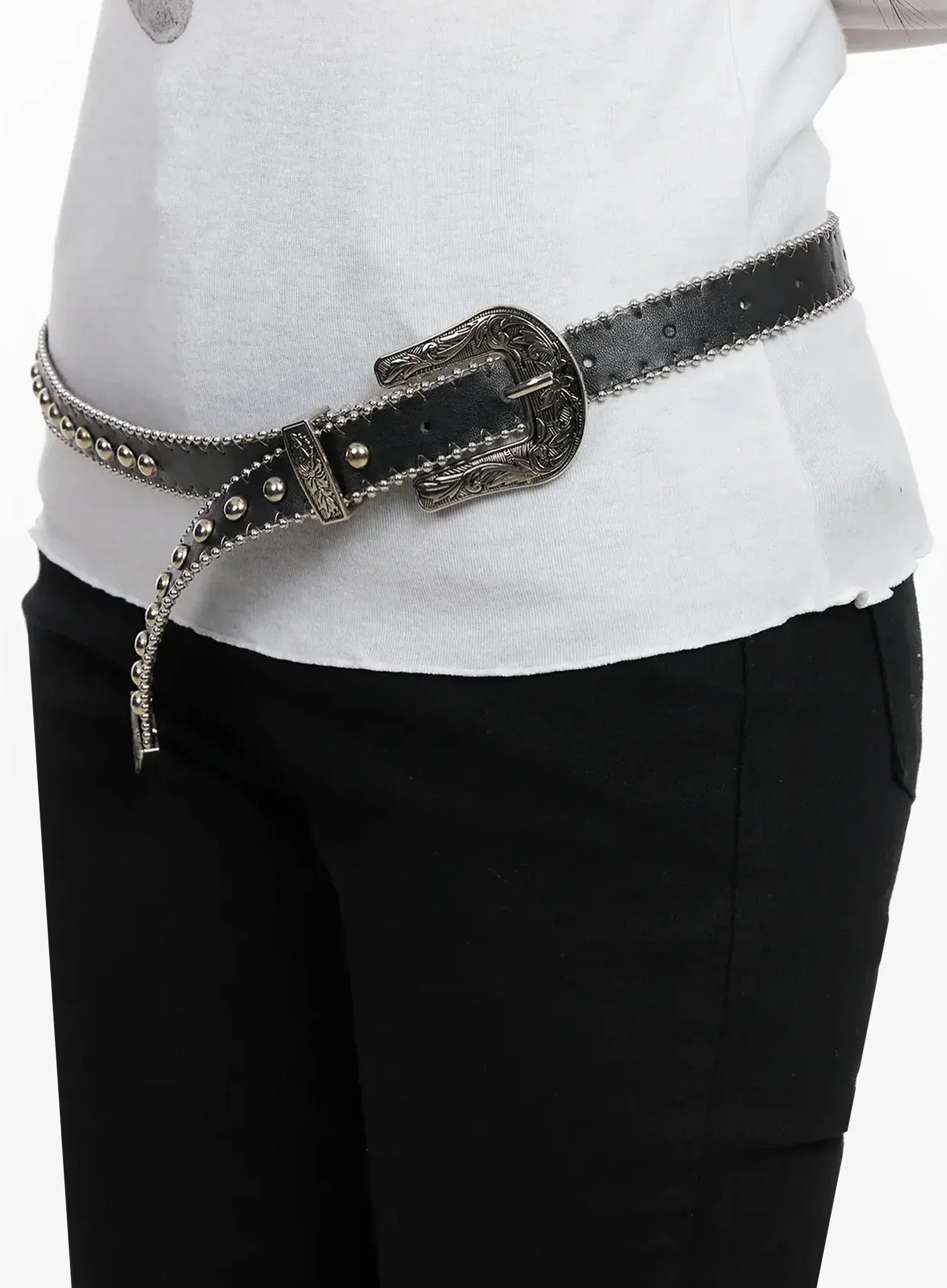 Vintage Studded Skinny Belt IN514 - Image 5