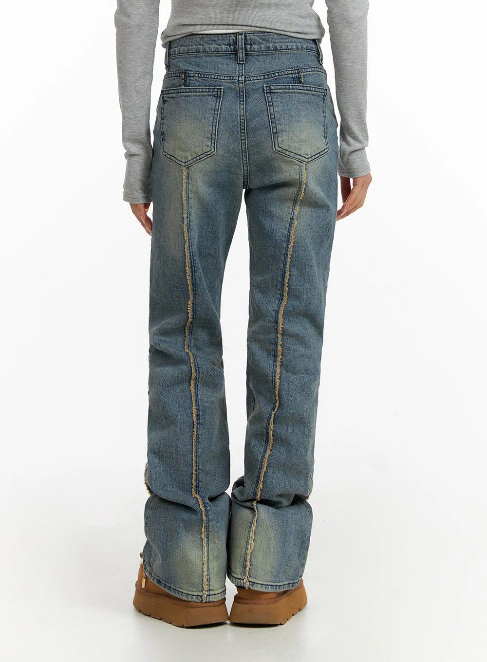 Vintage Washed Bootcut Denim Jeans CF415 - Image 6