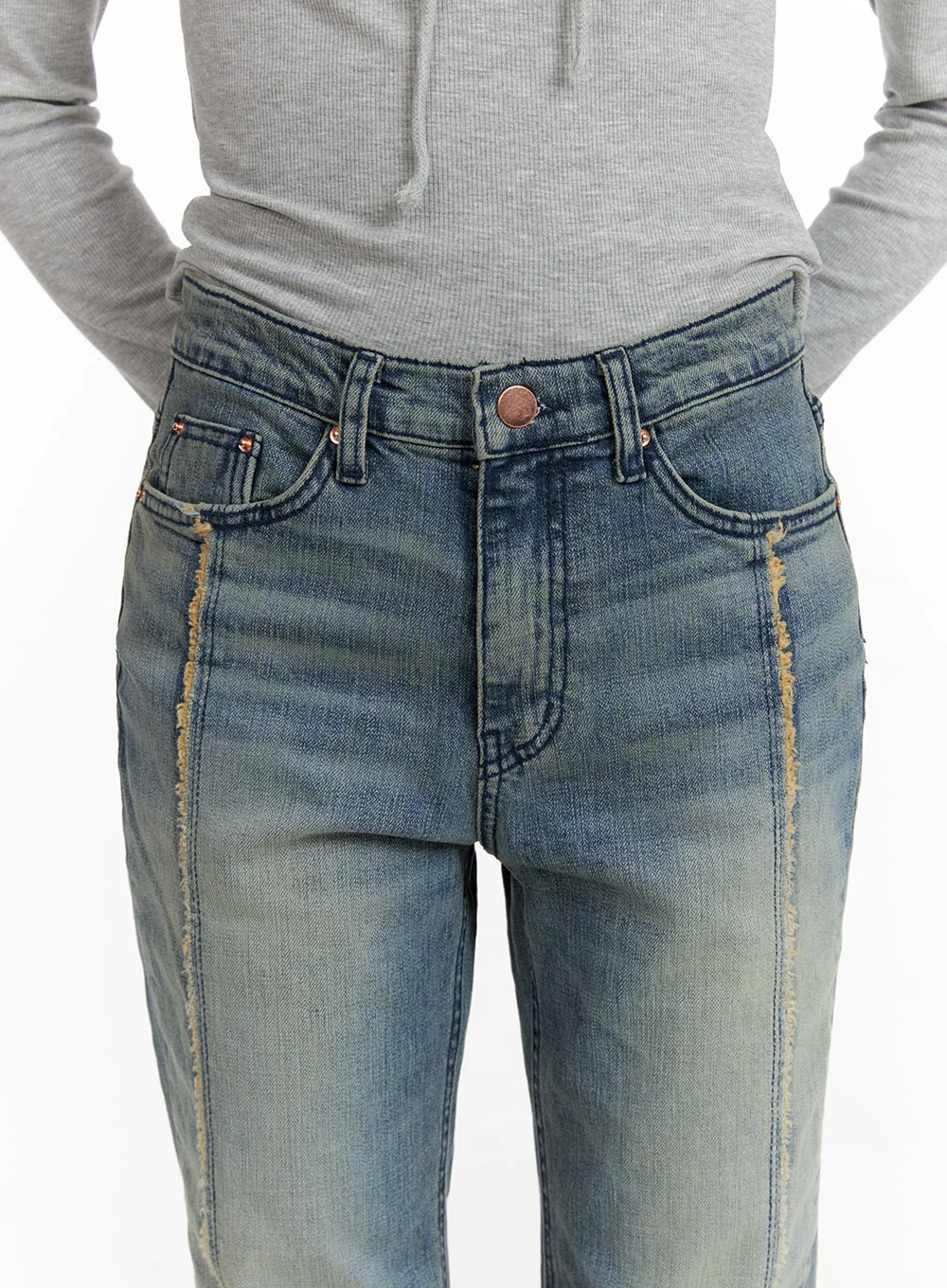 Vintage Washed Bootcut Denim Jeans CF415 - Image 7
