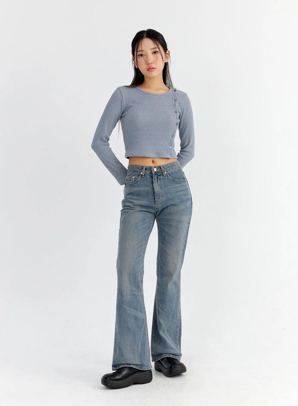 Vintage Washed Bootcut Jeans CO325 - Image 11
