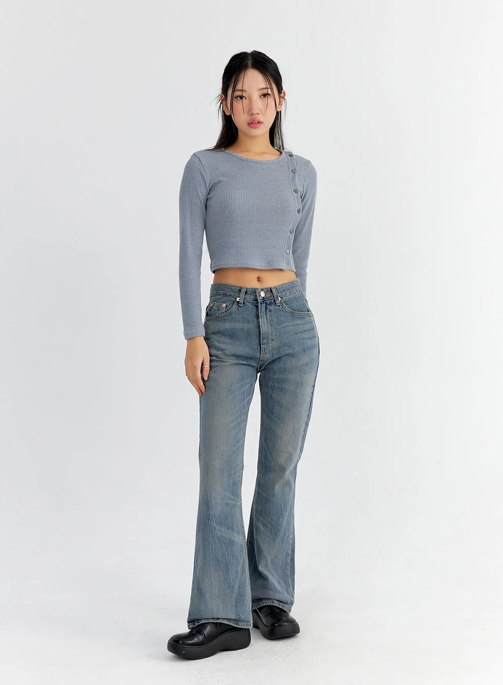 Vintage Washed Bootcut Jeans CO325 - Image 3