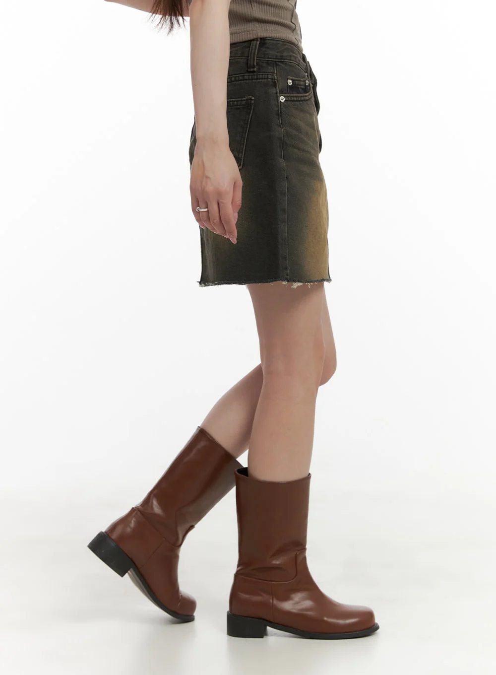 Vintage Washed Denim Mini Skirt CA430 - Image 5
