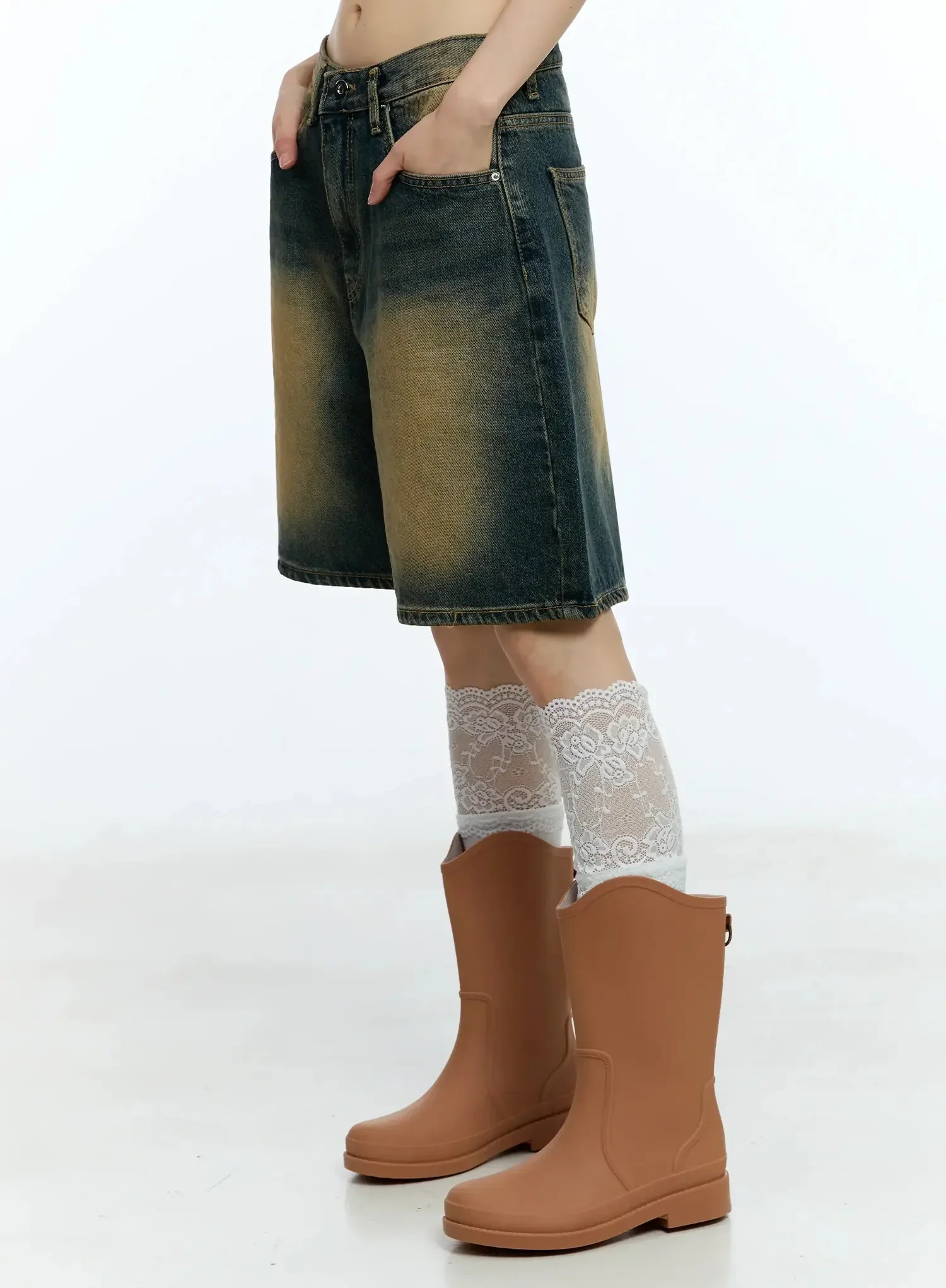 Vintage Washed Wide-Fit Jorts IU523 - Image 10