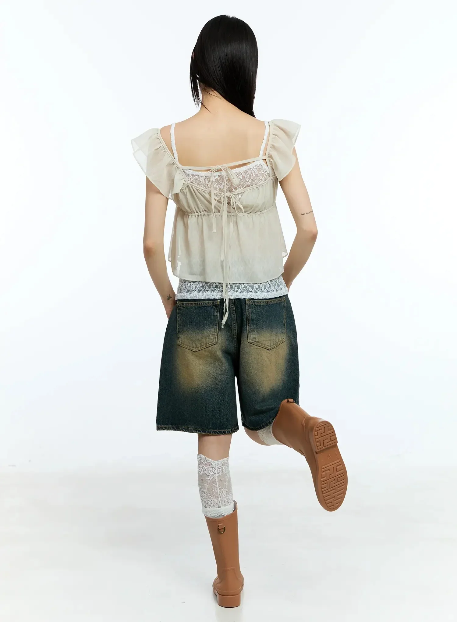 Vintage Washed Wide-Fit Jorts IU523 - Image 11