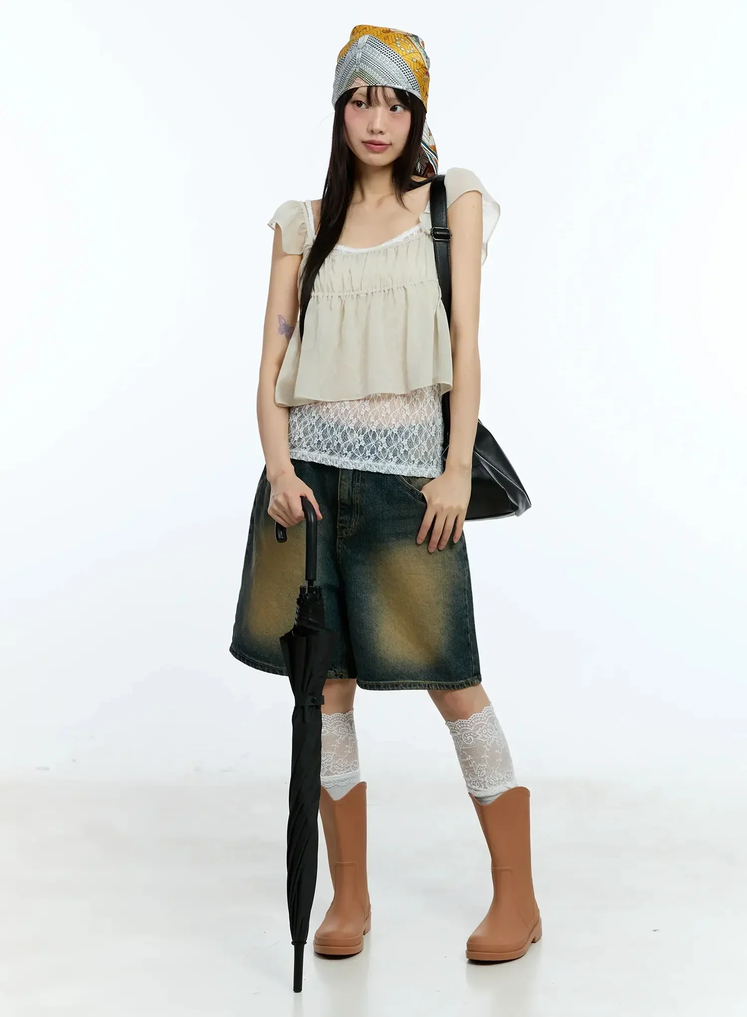 Vintage Washed Wide-Fit Jorts IU523 - Image 15