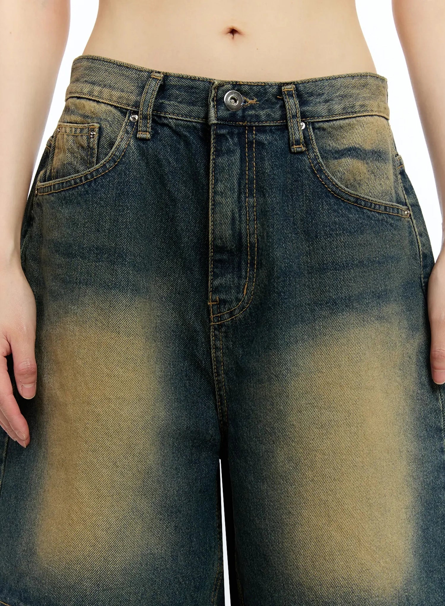 Vintage Washed Wide-Fit Jorts IU523 - Image 5