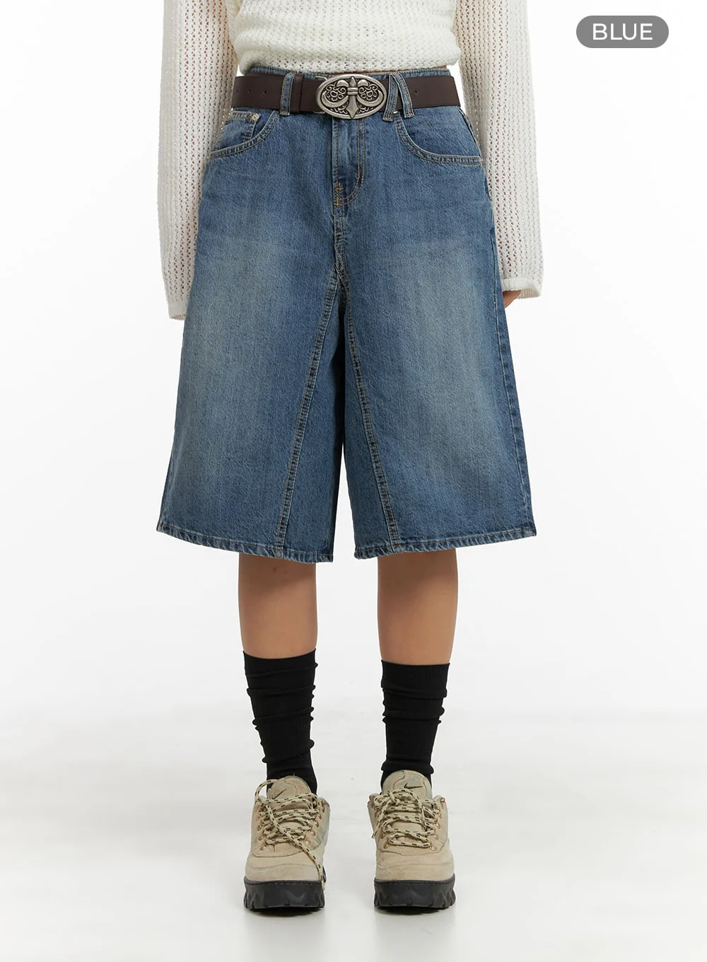 Vintage Washed Wide Leg Jorts CA415 - Image 7