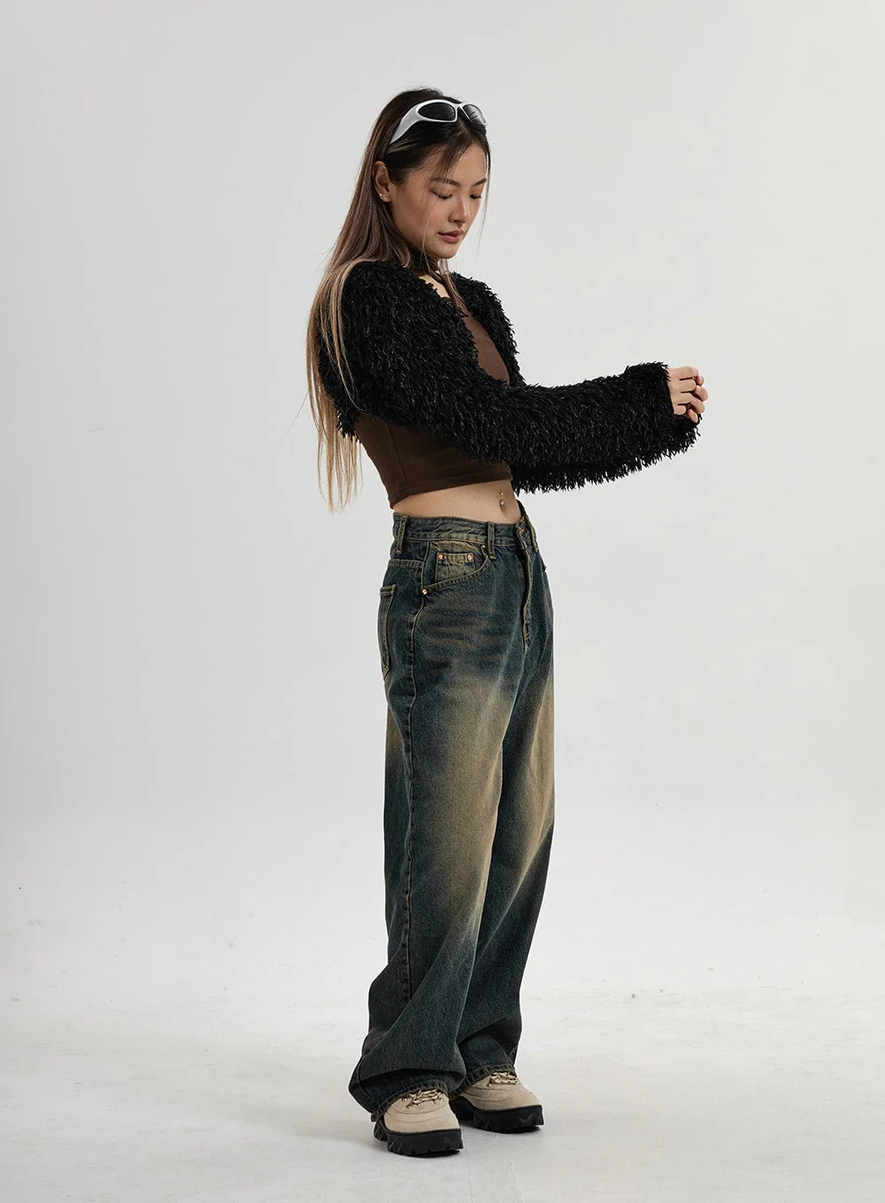 Vintage Washing Wide Leg Denim Pants CN14 - Image 10