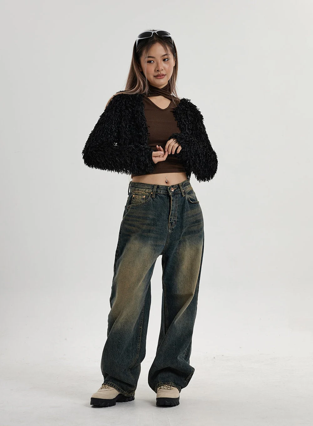 Vintage Washing Wide Leg Denim Pants CN14 - Image 3