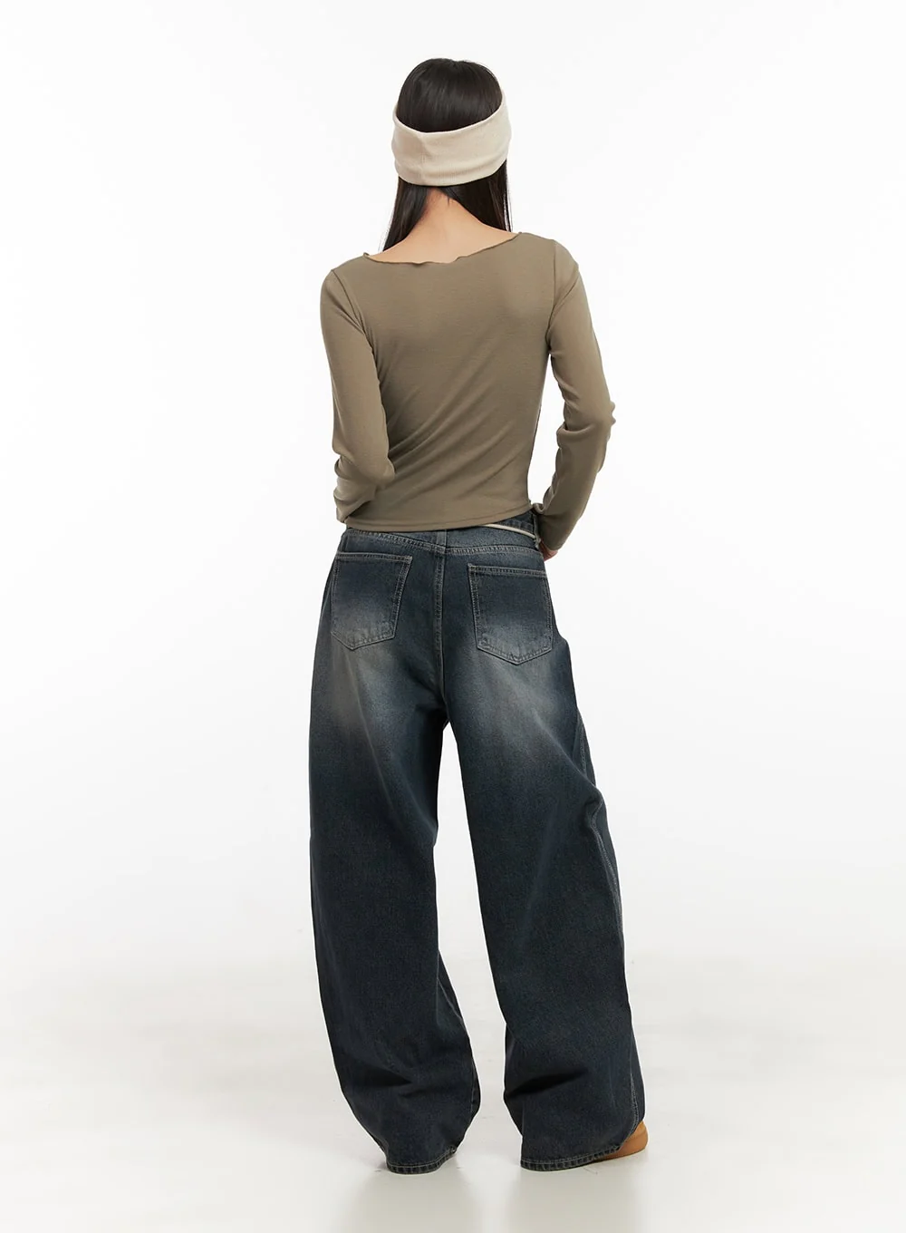 Vivian Washed Cotton Baggy Jeans CD409 - Image 7