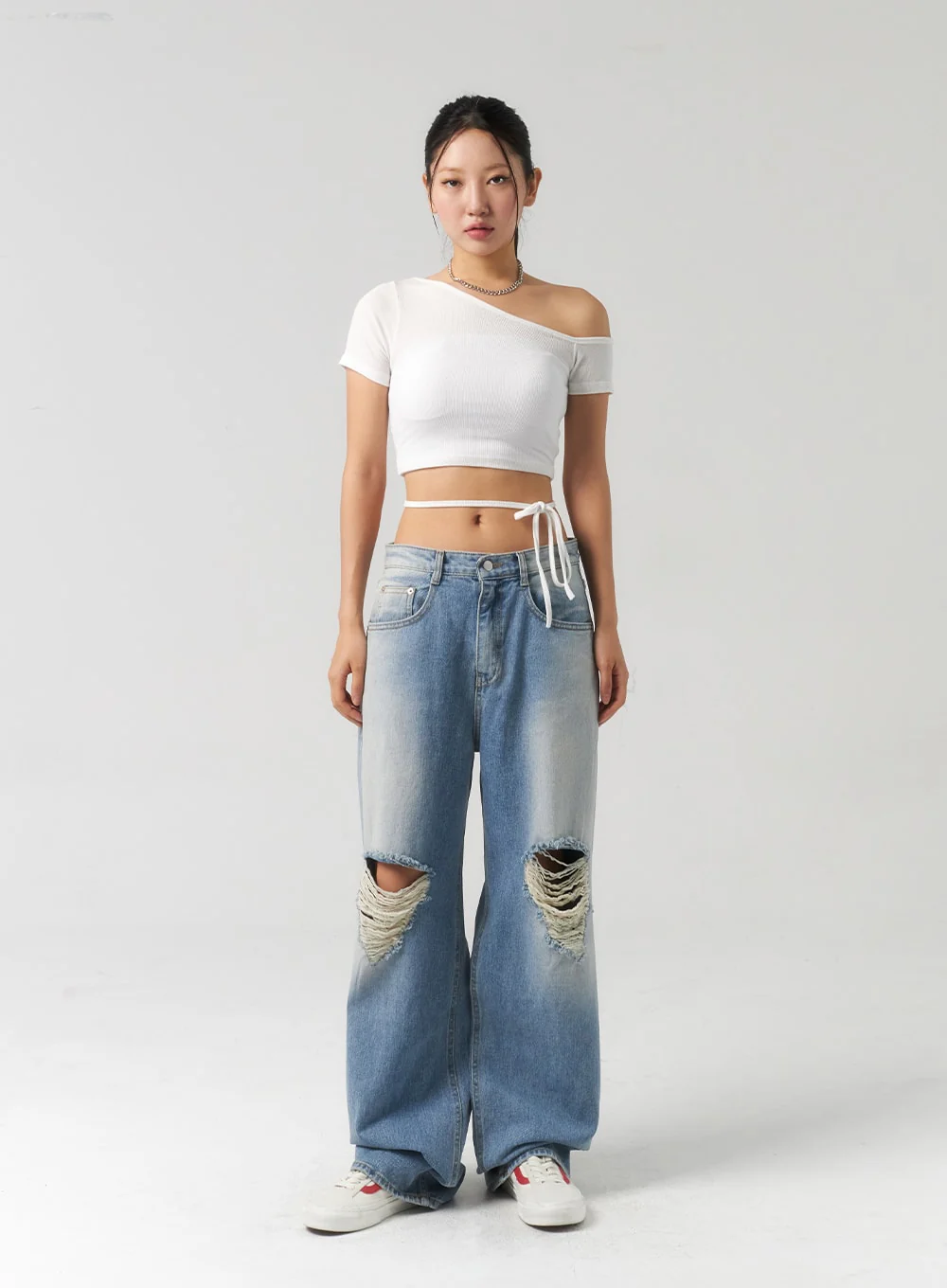 Waist Strap Cropped Tee CU326 - Image 3