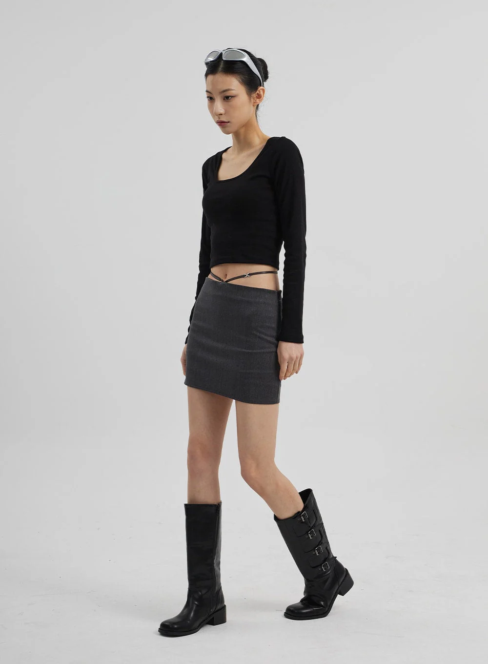 Waist Strap Mini Skirt CF309 - Image 10