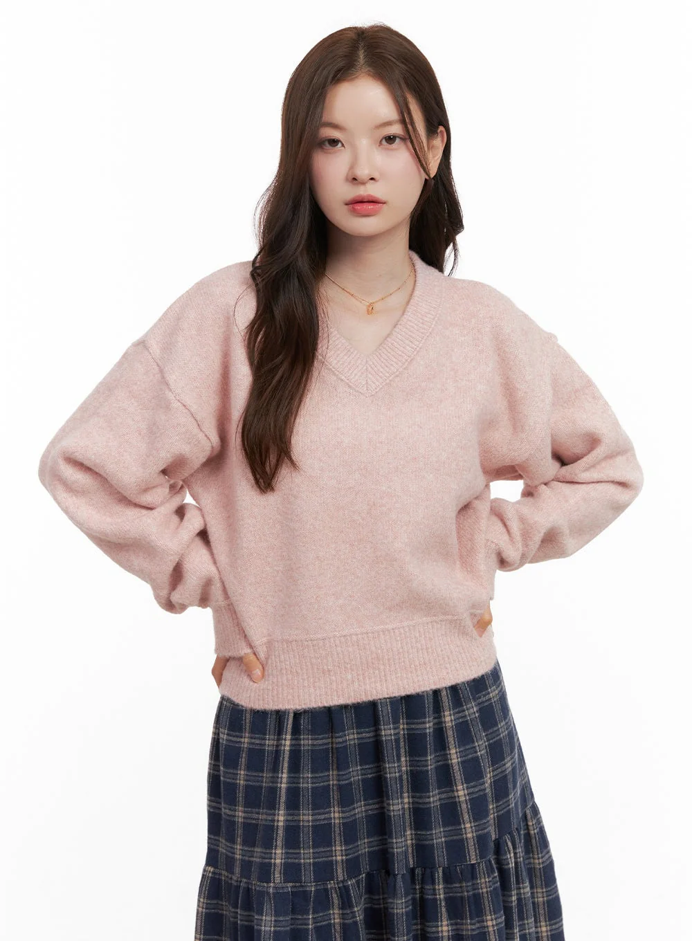 WarmWool Solid V-Neck Sweater OD403 - Image 10