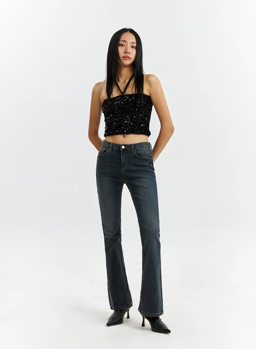 Washed Bootcut Jeans CD321 - Image 2