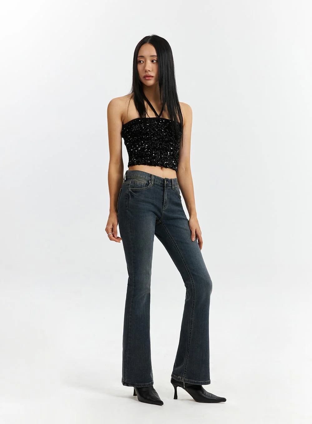 Washed Bootcut Jeans CD321 - Image 3