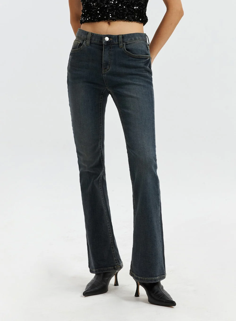 Washed Bootcut Jeans CD321 - Image 4