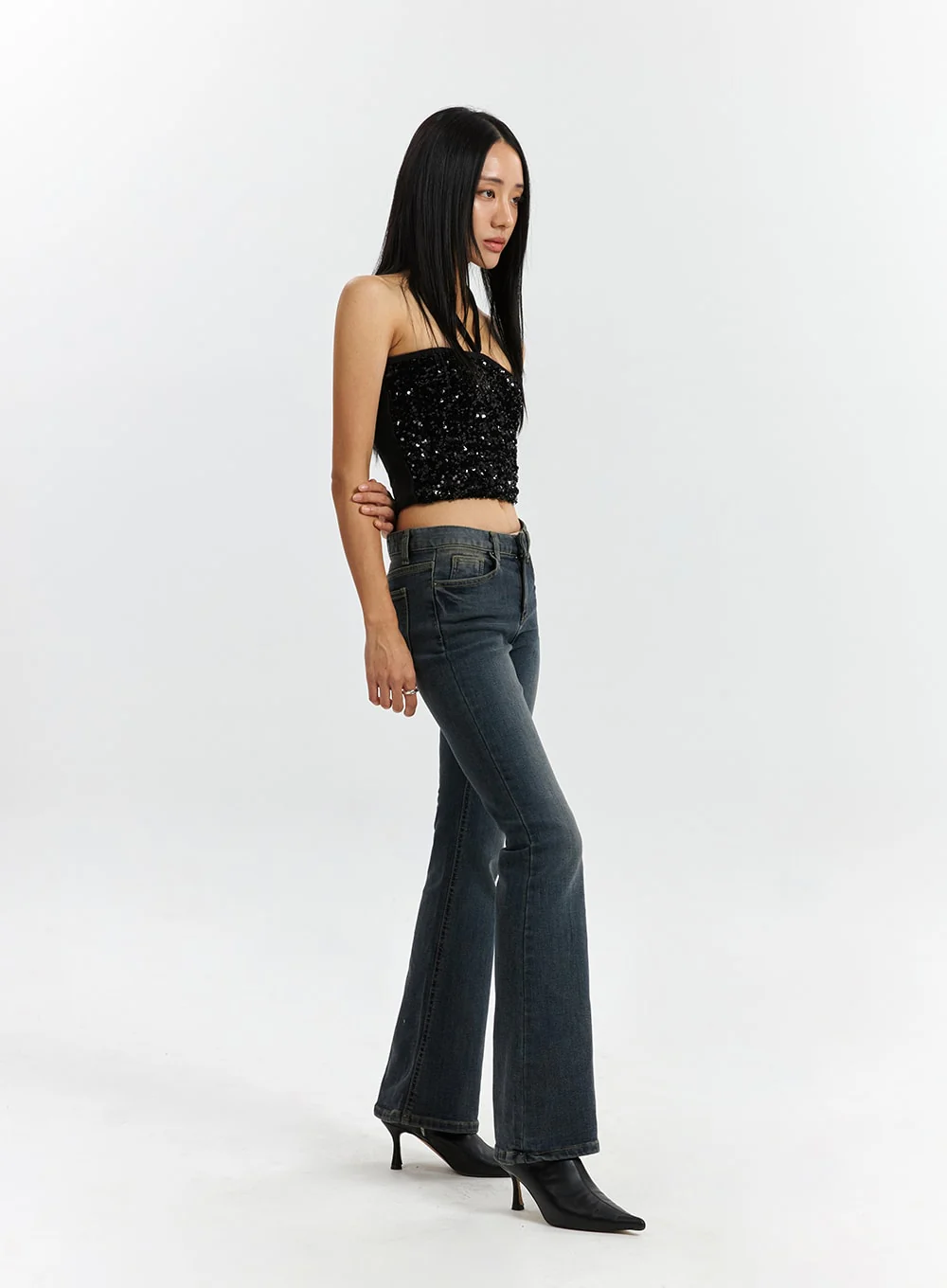 Washed Bootcut Jeans CD321 - Image 6