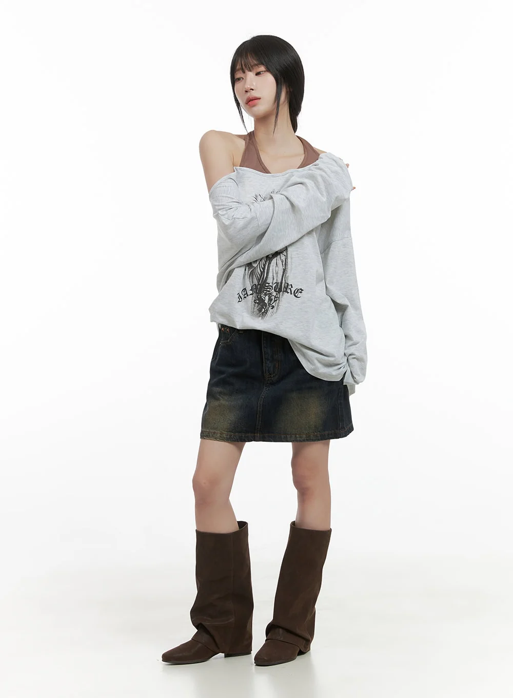 Washed Cotton Mini Skirt CS419 - Image 2