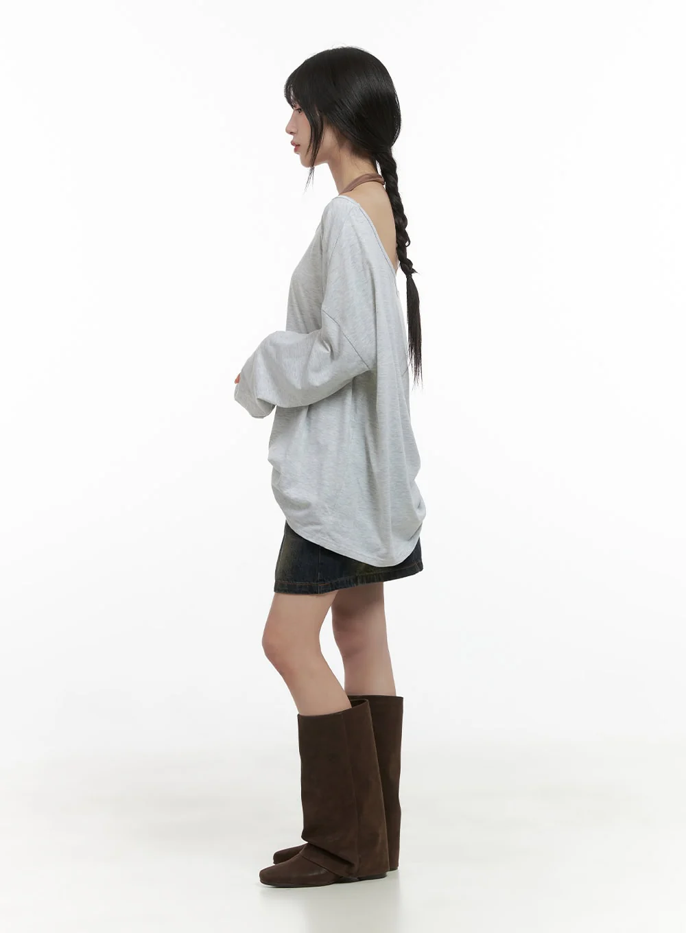 Washed Cotton Mini Skirt CS419 - Image 3