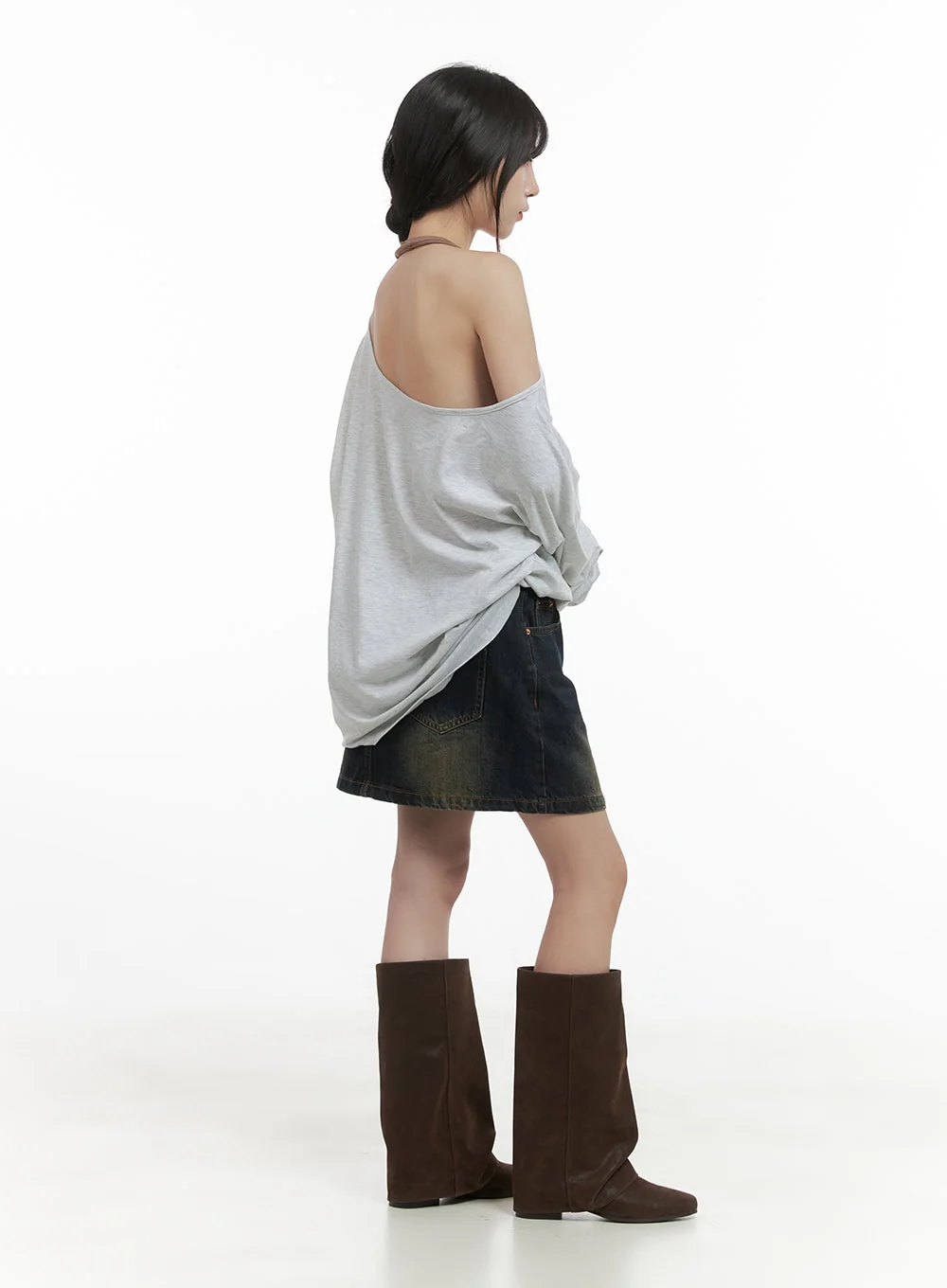 Washed Cotton Mini Skirt CS419 - Image 4