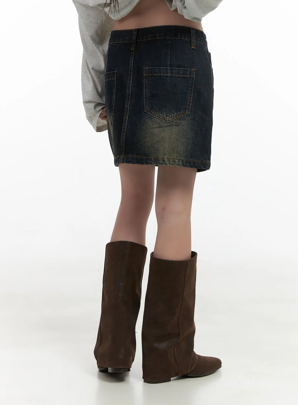 Washed Cotton Mini Skirt CS419 - Image 7