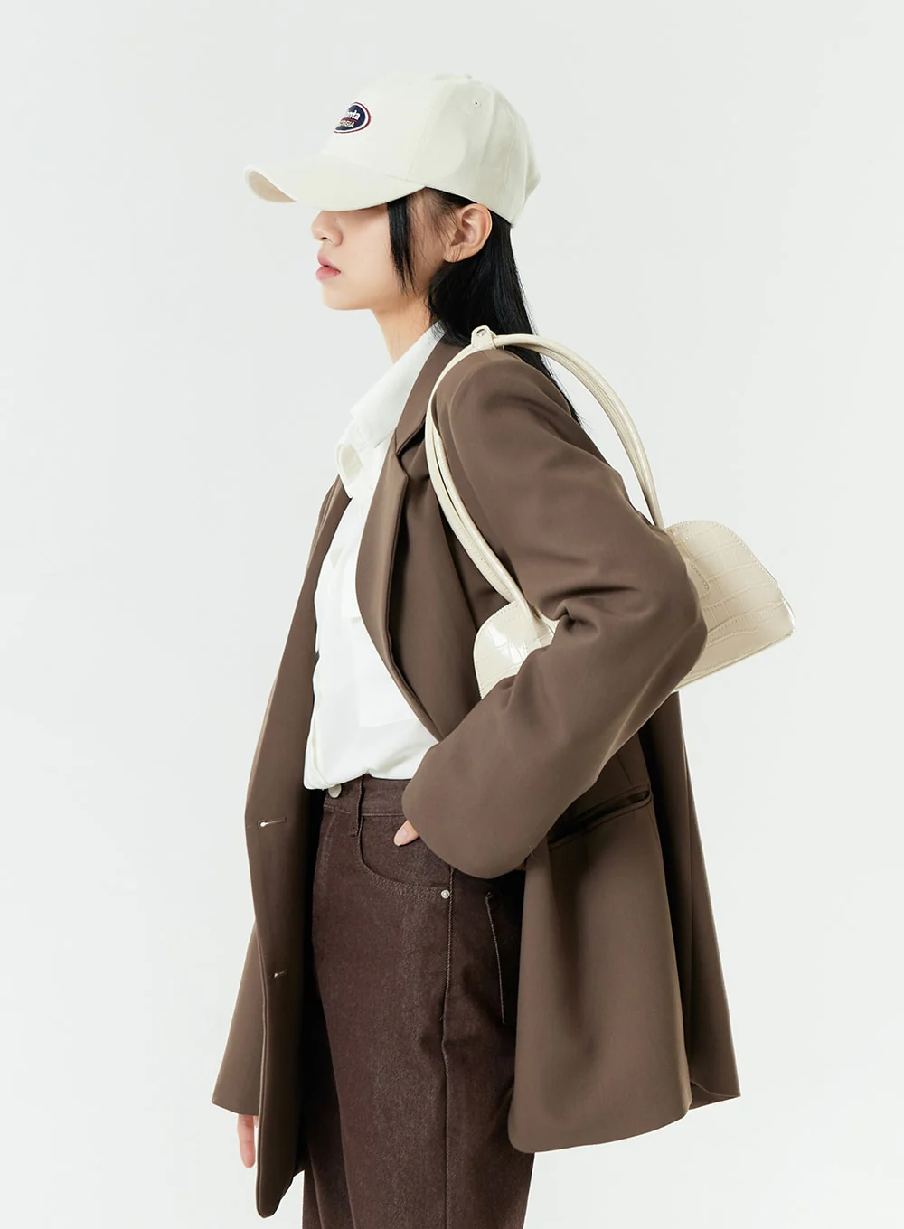 Washed Dark Brown Straight Fit Pants OG24 - Image 8