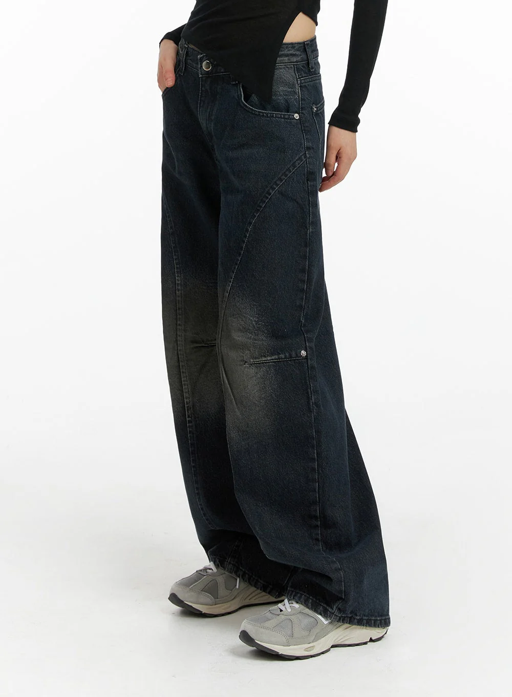 Washed Denim Baggy Jeans CF422 - Image 3