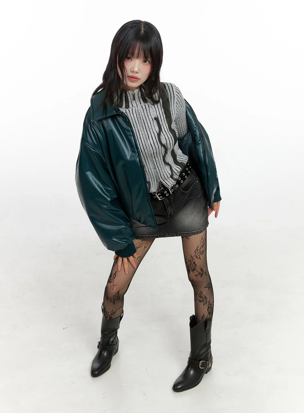 Washed Denim Mini Skirt IO430 - Image 6