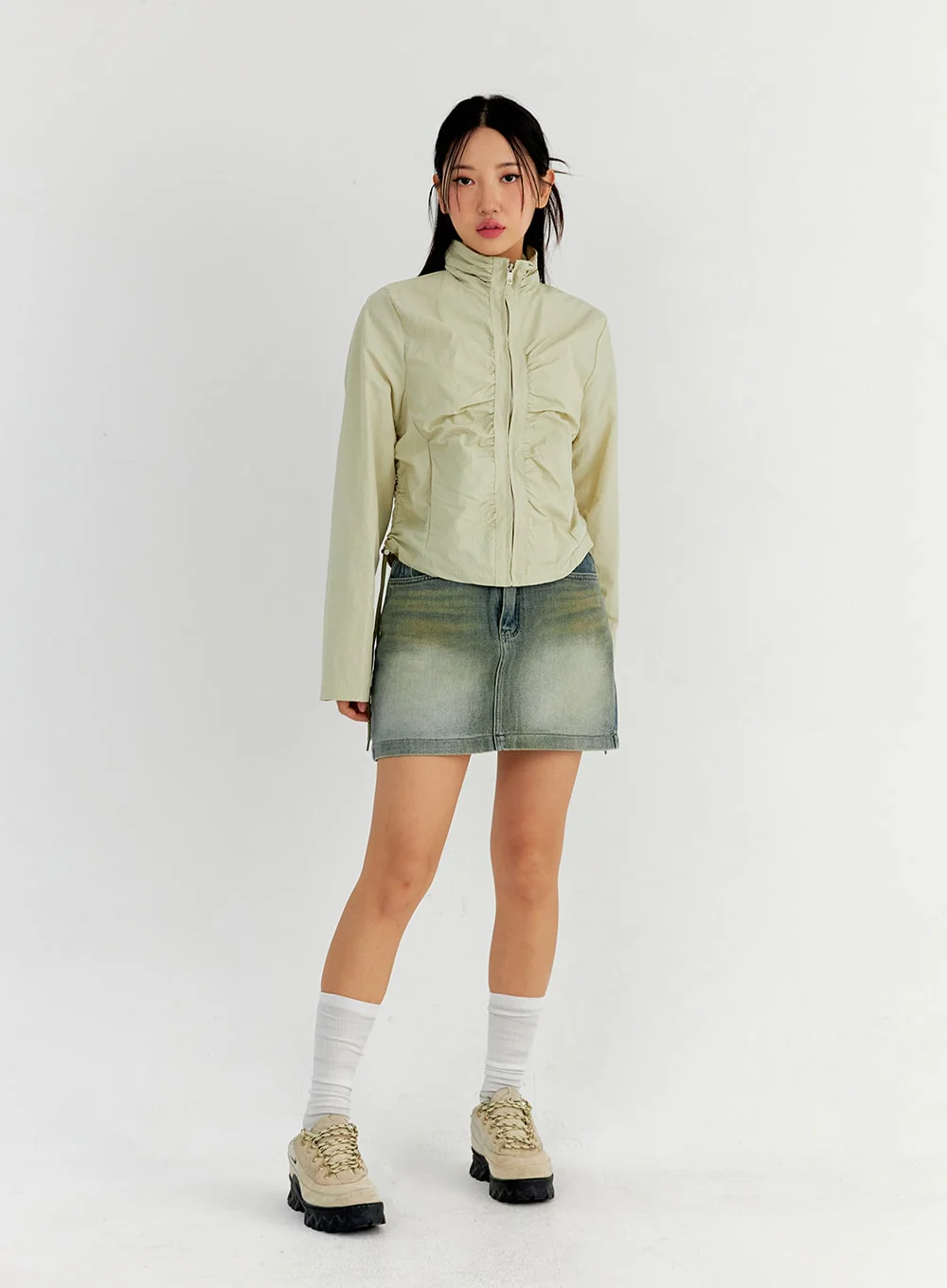 Washed Denim Mini Skort CO327 - Image 3