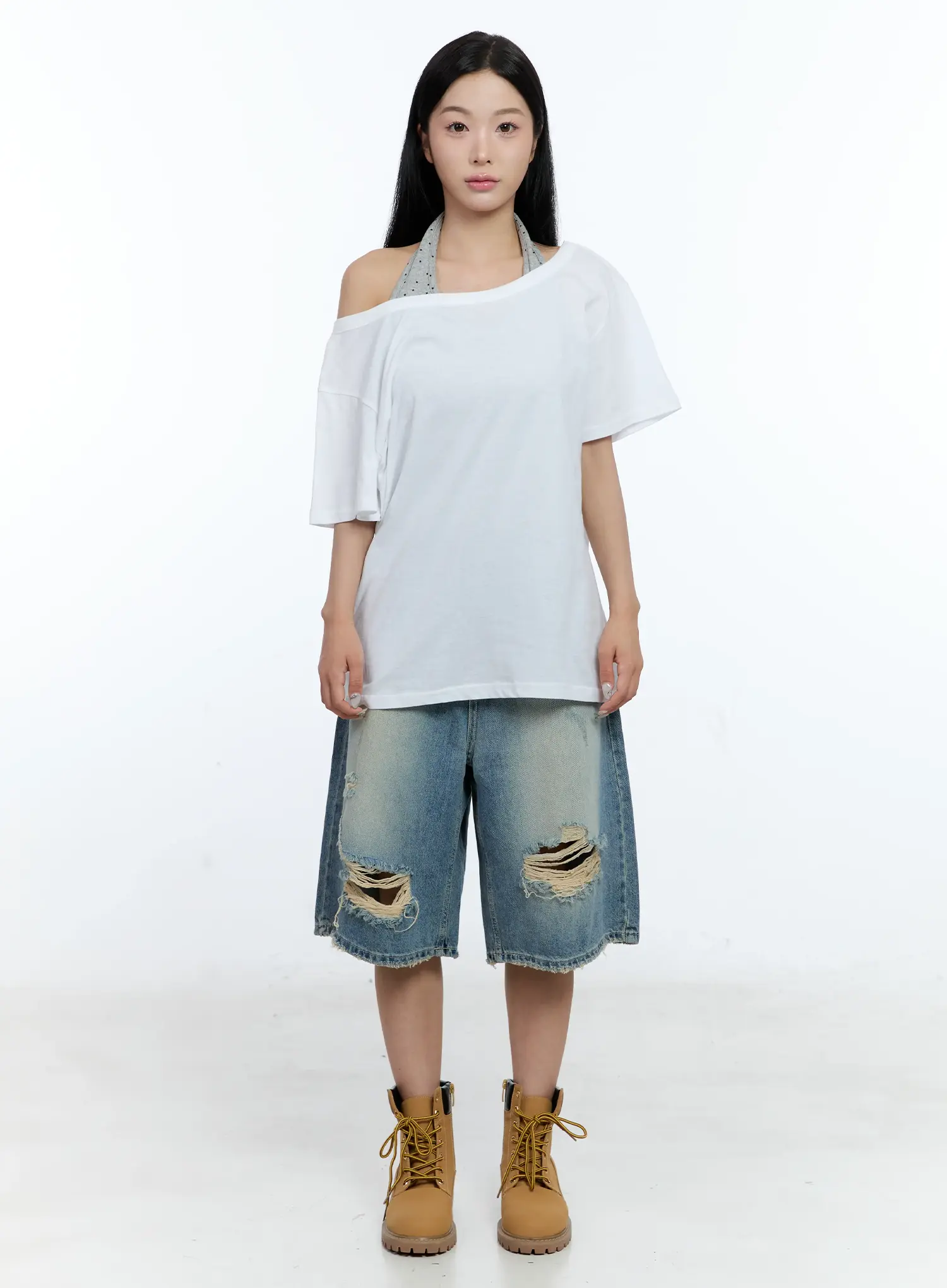 Washed Distressed Jorts CG501 - Image 13