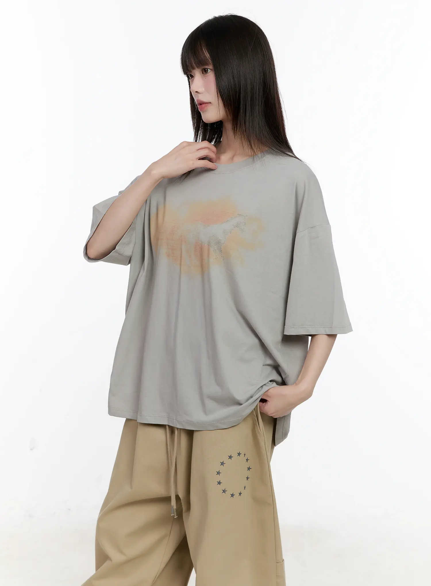 Washed Graphic Oversized Tee CL504 - Image 11