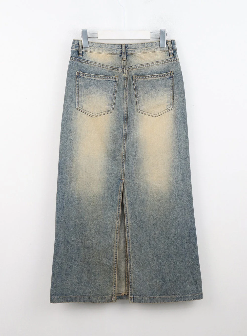 Washed Maxi Denim Skirt IN314 - Image 10