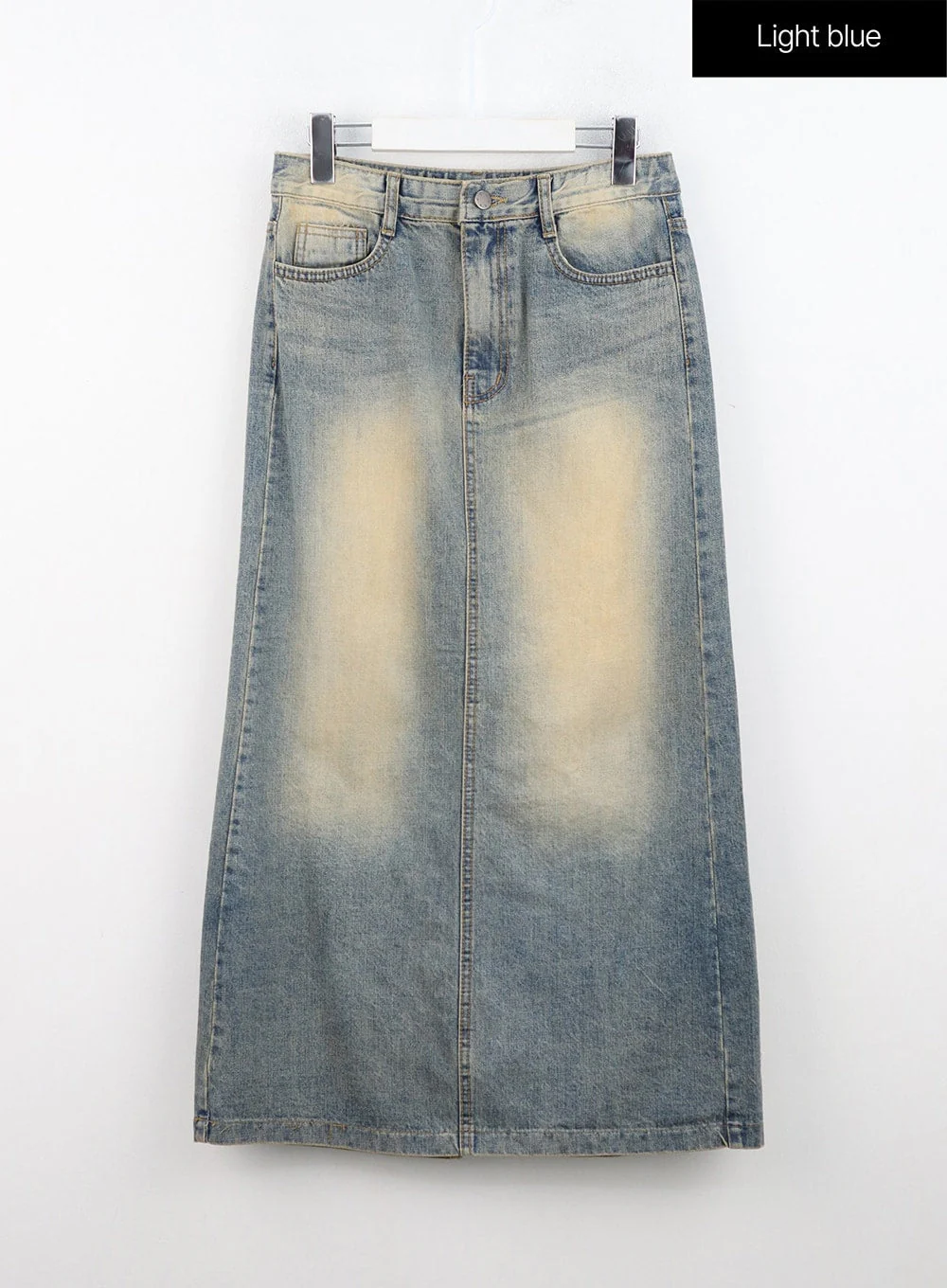 Washed Maxi Denim Skirt IN314 - Image 9