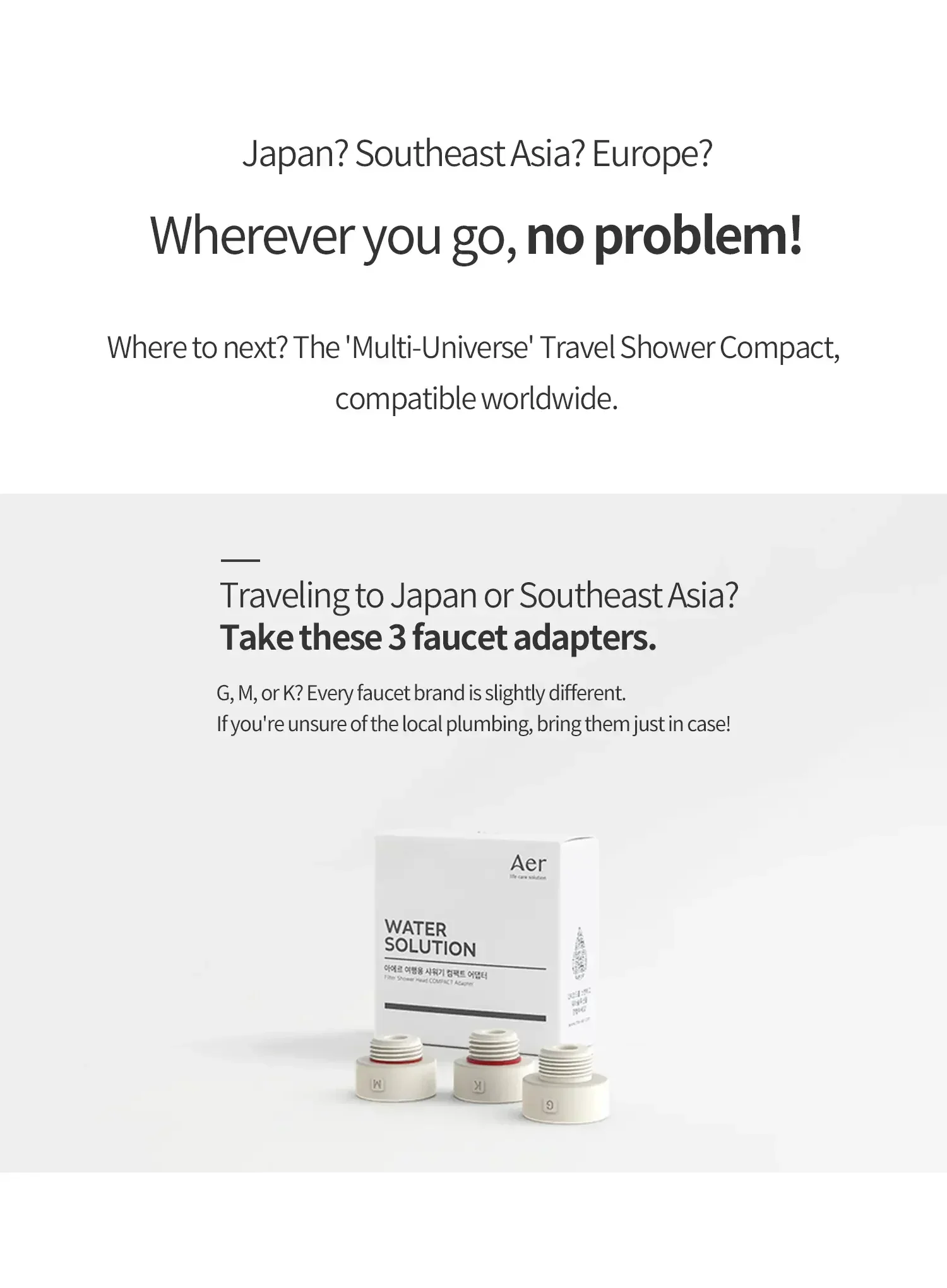 Water Solution Travel Shower Compact Adapter (1ea) - Image 5