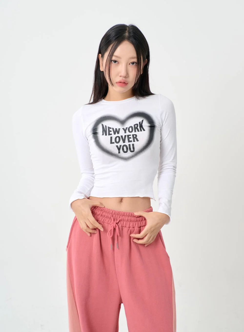 Wave New York Crop Long Sleeve T-Shirt IS06 - Image 3