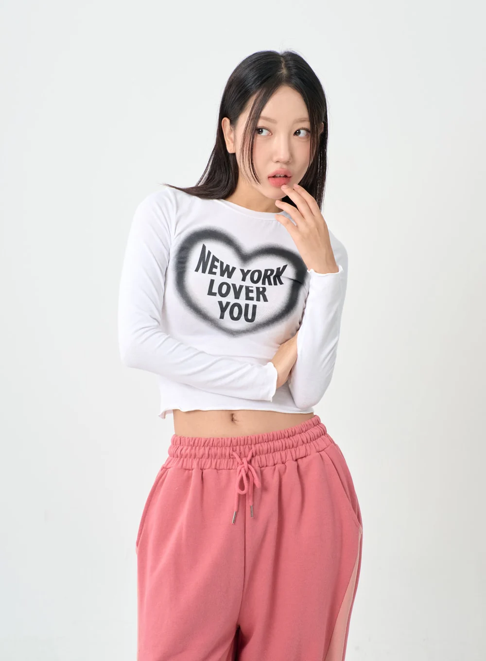 Wave New York Crop Long Sleeve T-Shirt IS06 - Image 5