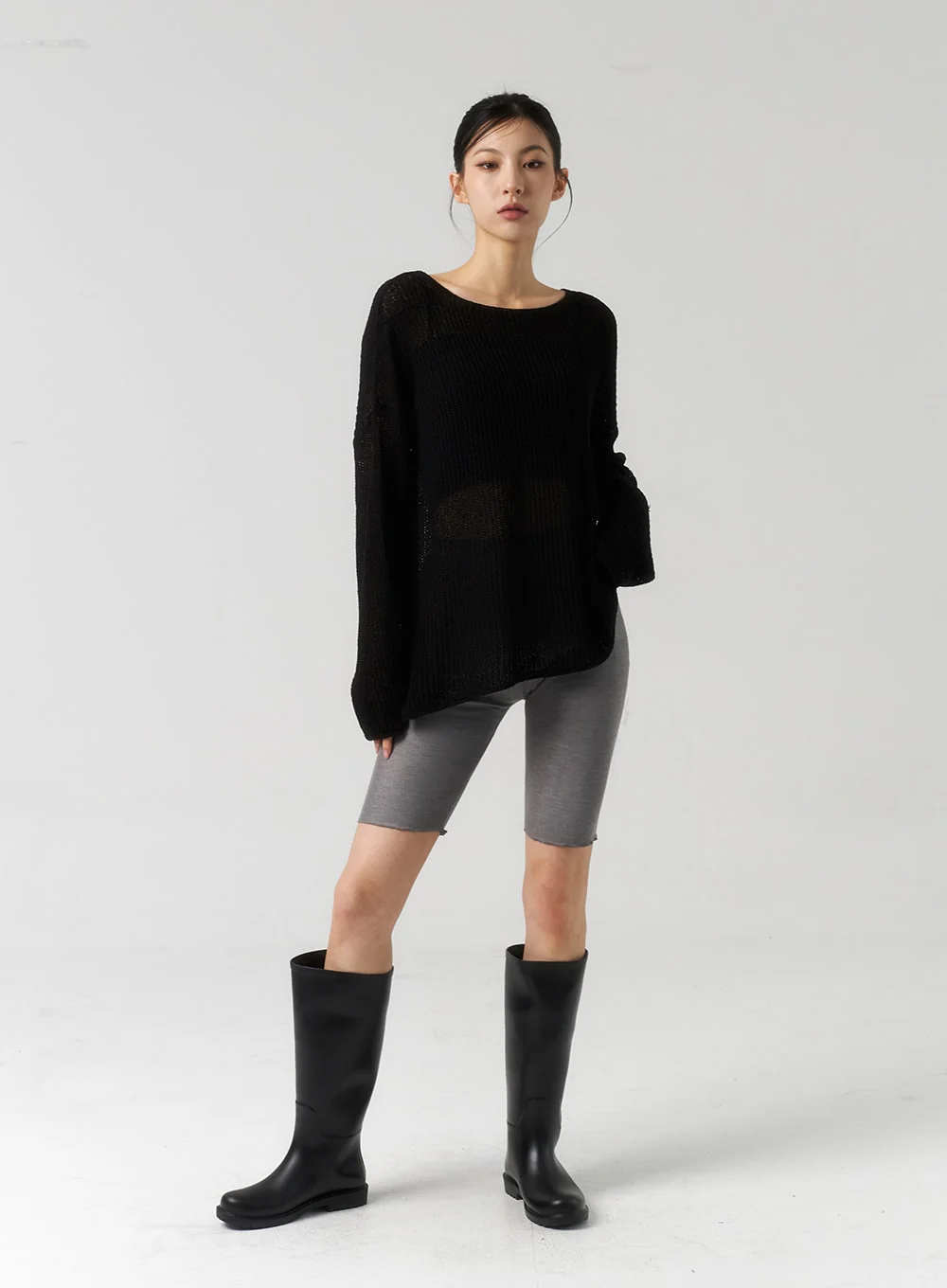 Wavy Hem Biker Shorts CU320 - Image 3