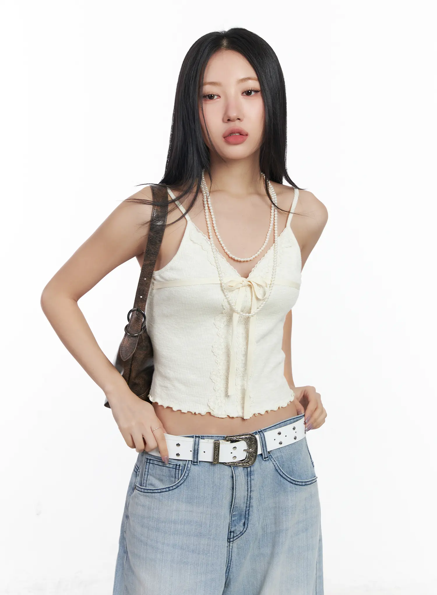 Wavy Ribbon Lace Cropped Top CF503 - Image 11